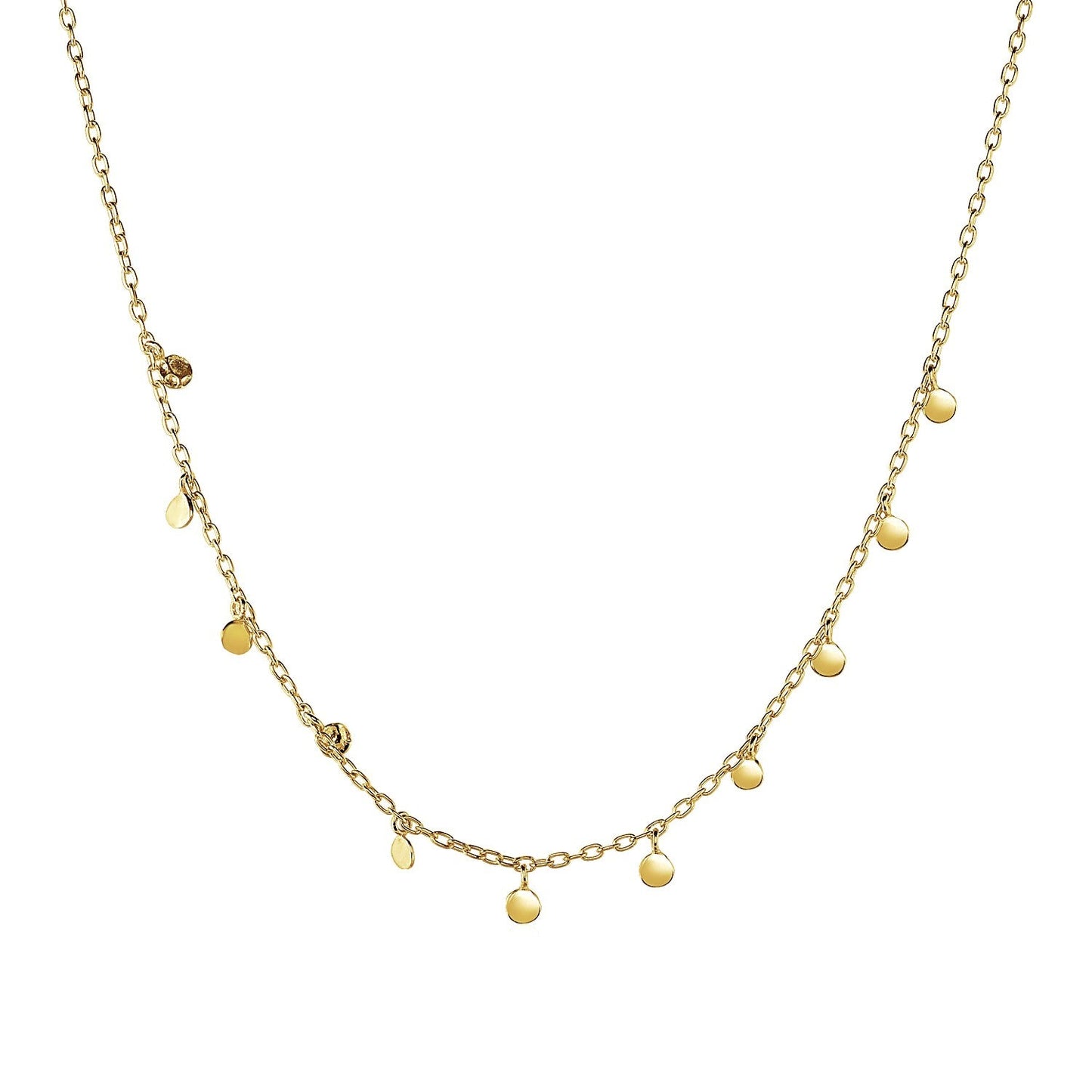 Choker Necklace with Hammered Beads in 14k Yellow Gold-0