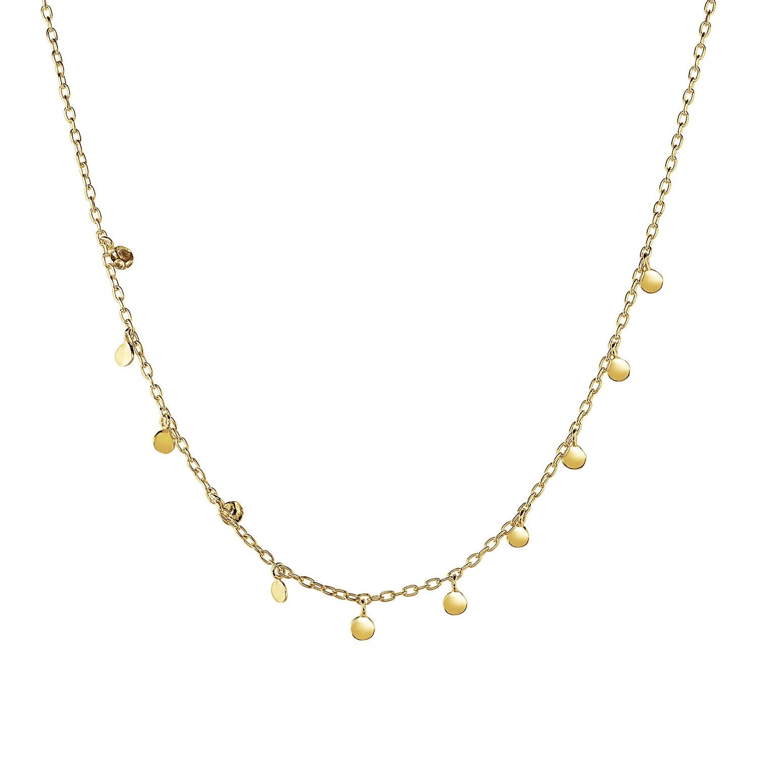 Choker Necklace with Hammered Beads in 14k Yellow Gold-0