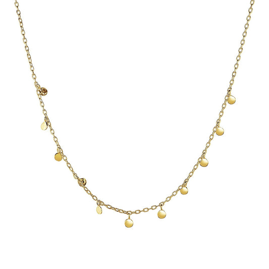 Choker Necklace with Hammered Beads in 14k Yellow Gold-0