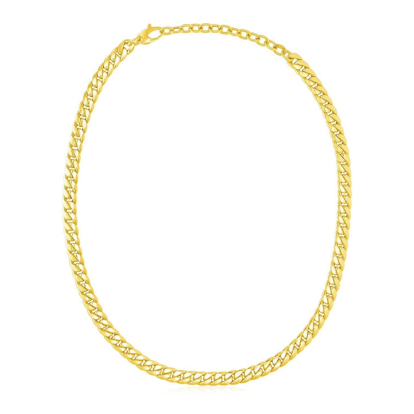 14k Yellow Gold Cuban Chain Choker Necklace-0