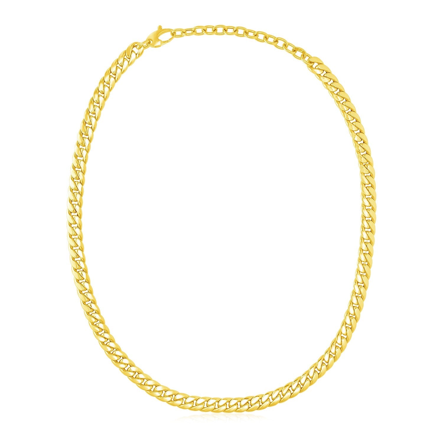14k Yellow Gold Cuban Chain Choker Necklace-0