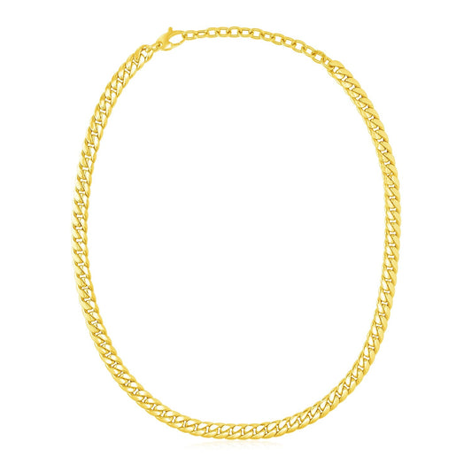 14k Yellow Gold Cuban Chain Choker Necklace-0