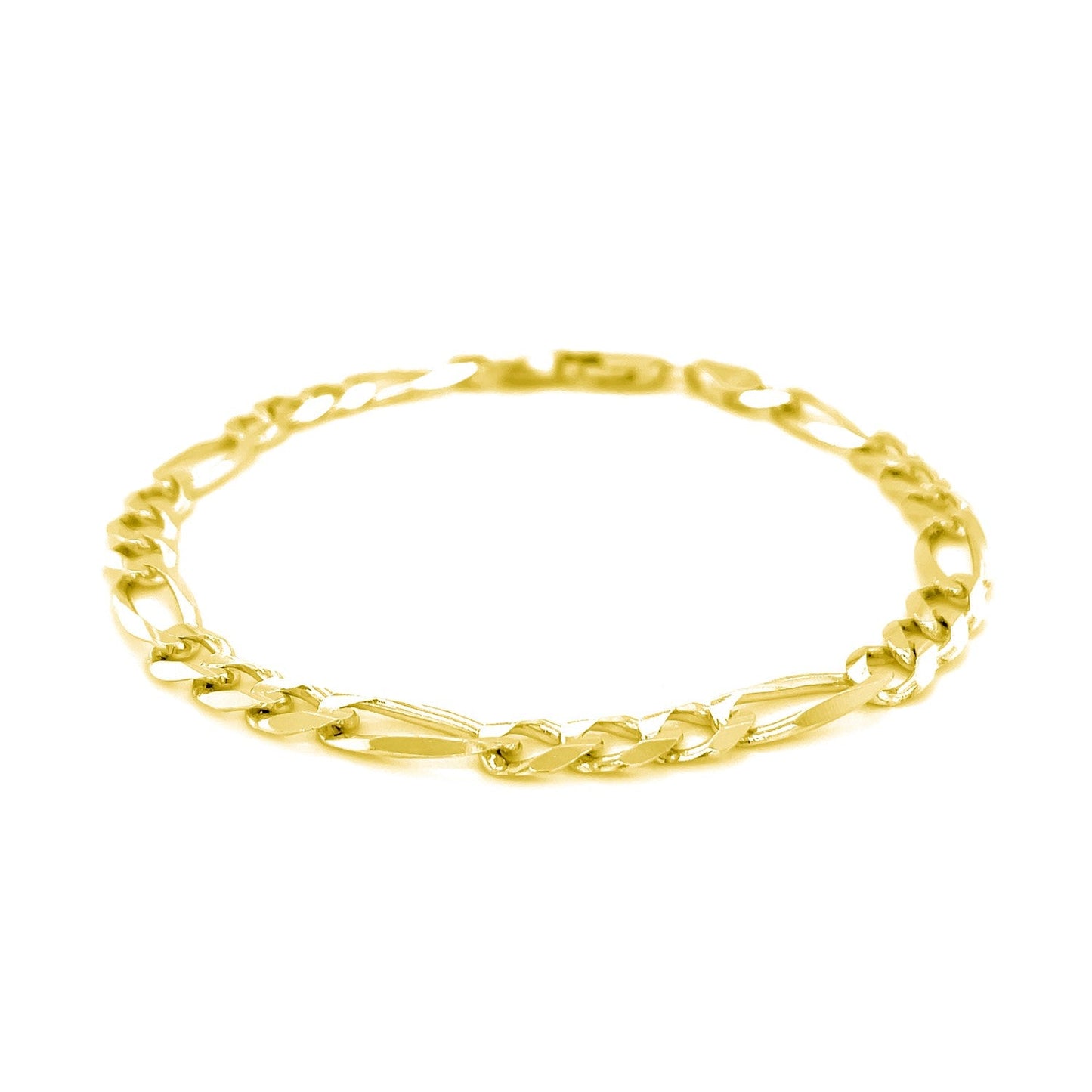 6.0mm 14k Yellow Gold Solid Figaro Bracelet-1