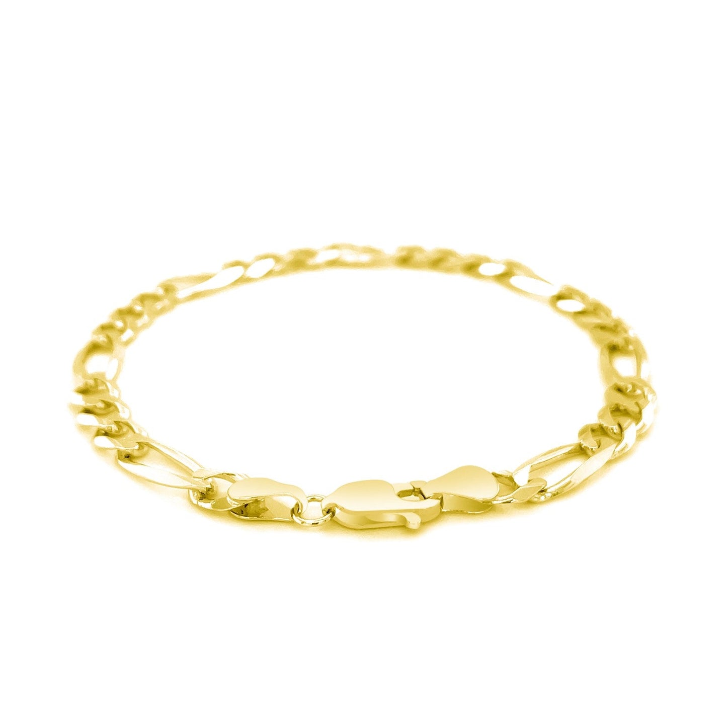 6.0mm 14k Yellow Gold Solid Figaro Bracelet-2