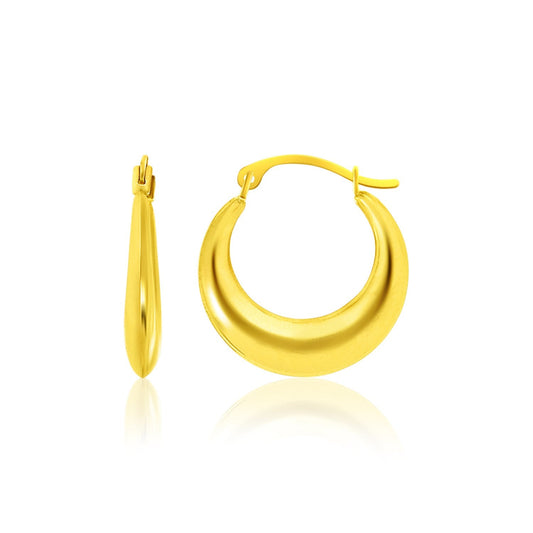 14k Yellow Gold Graduated Round Shape Hoop Earrings-0