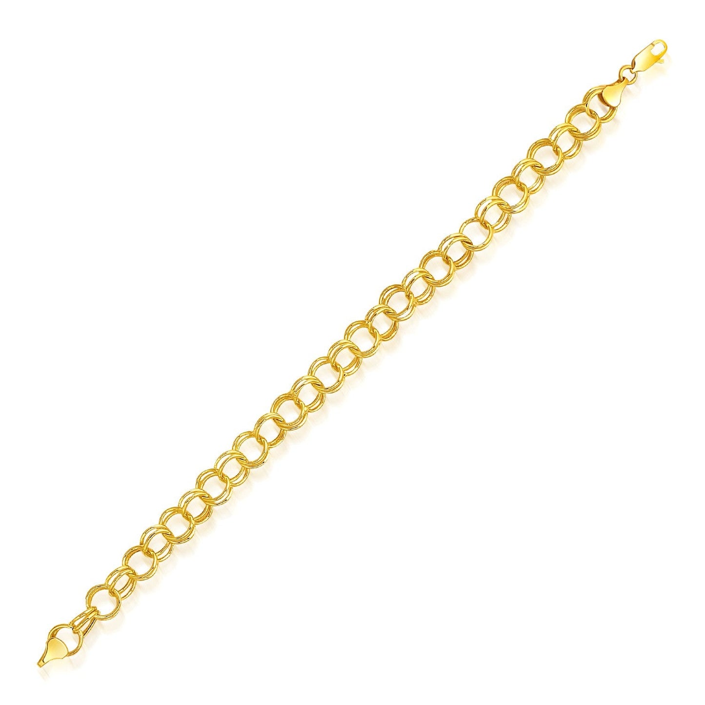 8.0 mm 14k Yellow Gold Lite Charm Bracelet-0