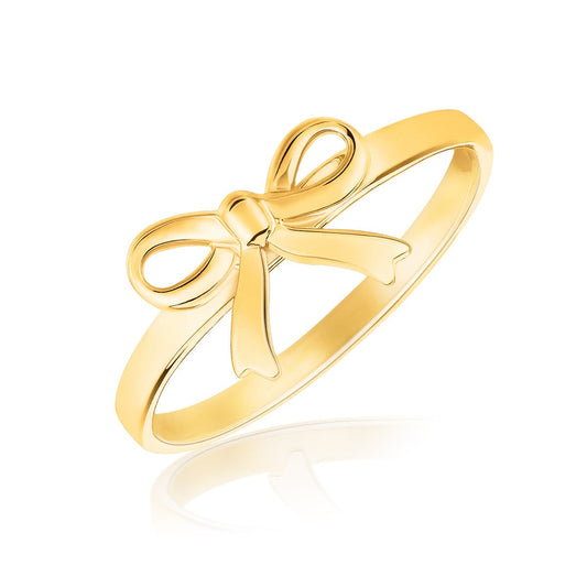 14k Yellow Gold Bow Ring-0