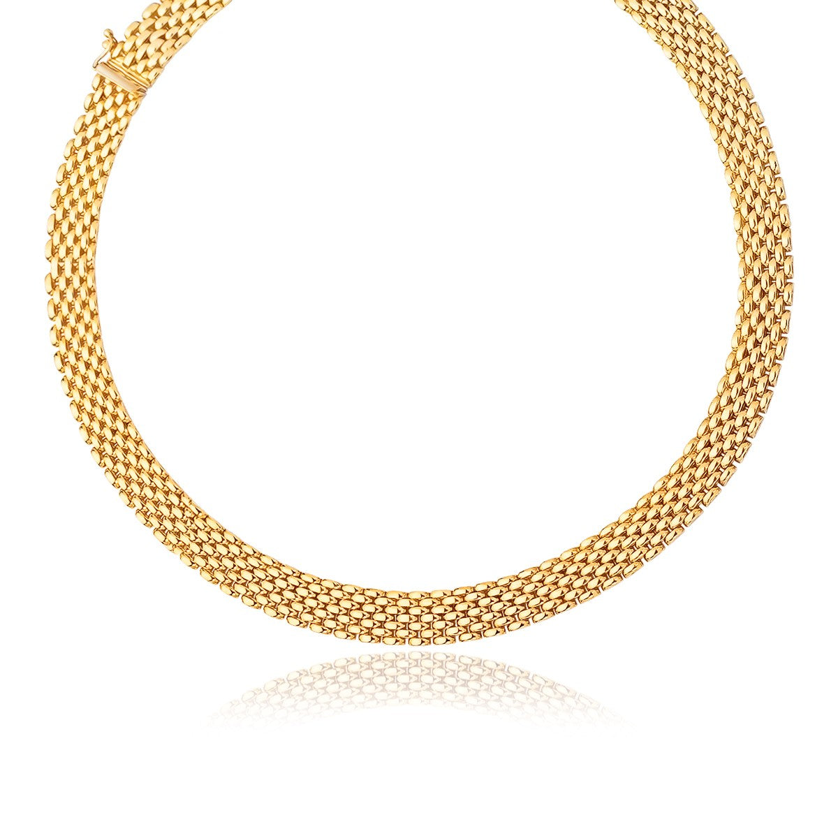 14k Yellow Gold Flexible Panther 9.0mm Line Necklace-0