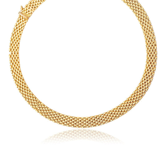 14k Yellow Gold Flexible Panther 9.0mm Line Necklace-0