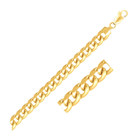 6.7mm 14k Yellow Gold Solid Miami Cuban Bracelet-0