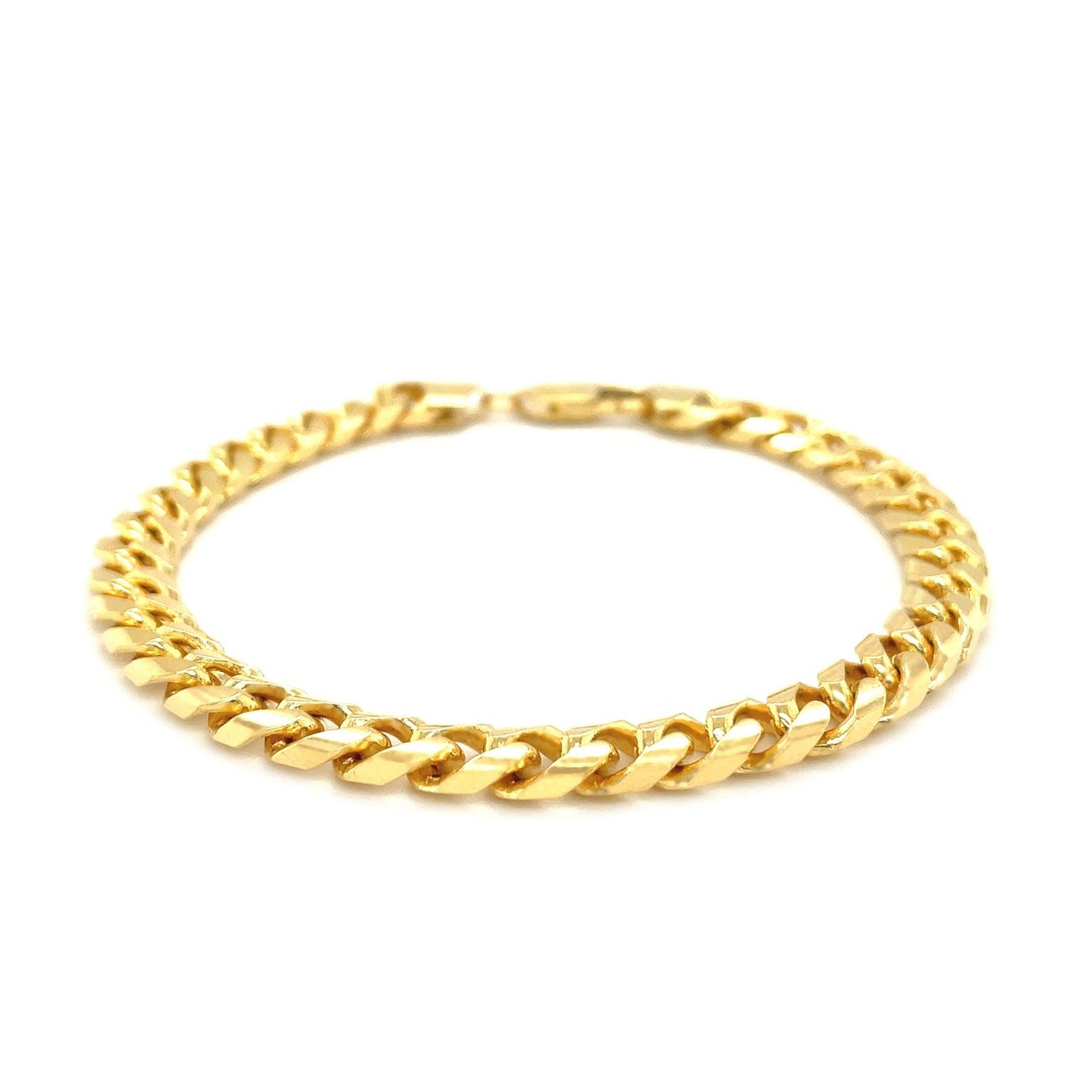 6.7mm 14k Yellow Gold Solid Miami Cuban Bracelet-1