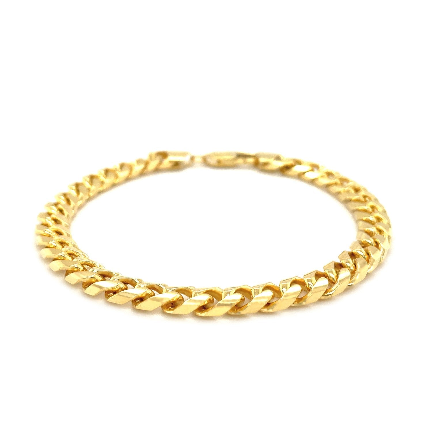6.7mm 14k Yellow Gold Solid Miami Cuban Bracelet-1