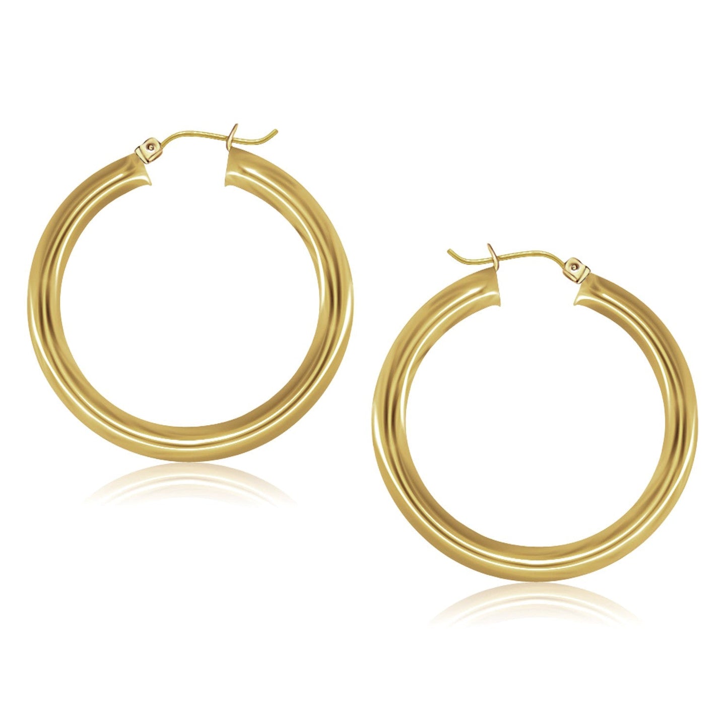 14k Yellow Gold Polished Hoop Earrings (40 mm)-0