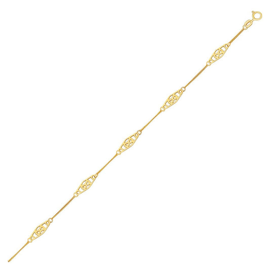 14k Yellow Gold Infinity Ankle Bracelet-0