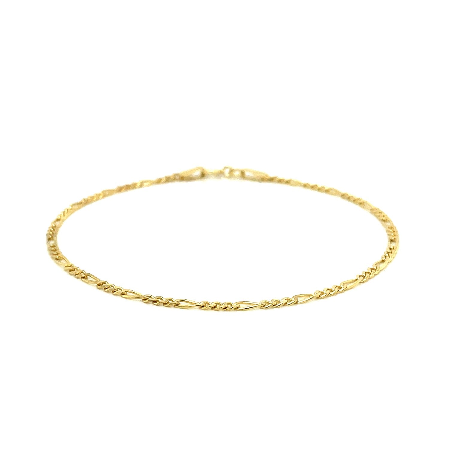 14k Yellow Gold Figaro Anklet 1.5mm-1