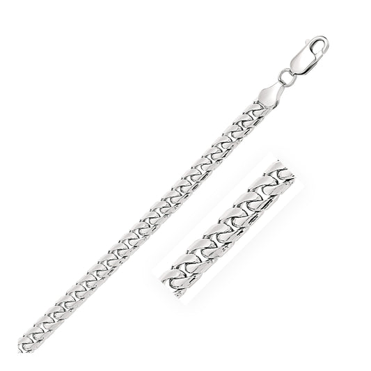 5.8mm 14k White Gold Solid Miami Cuban Bracelet-0