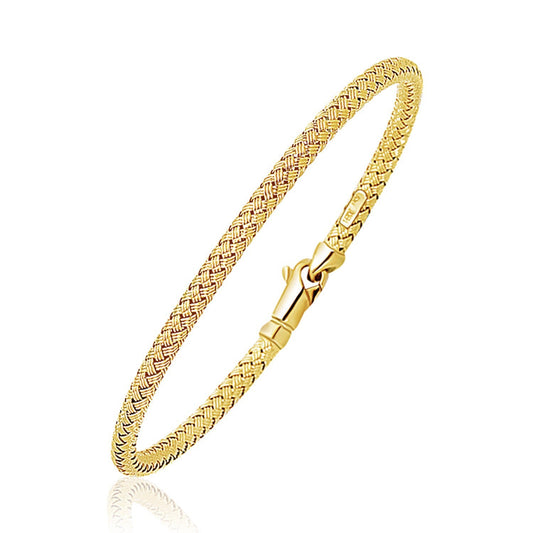 Fancy Weave Bangle in 14k Yellow Gold (3.0mm)-0