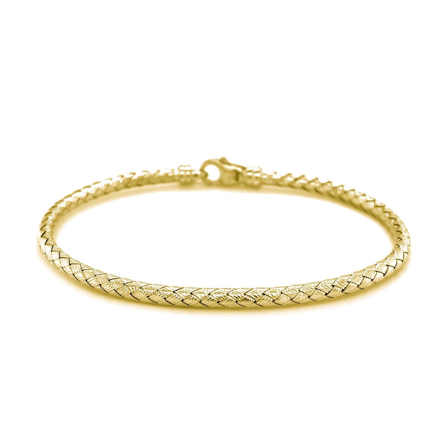 Fancy Weave Bangle in 14k Yellow Gold (3.0mm)-1