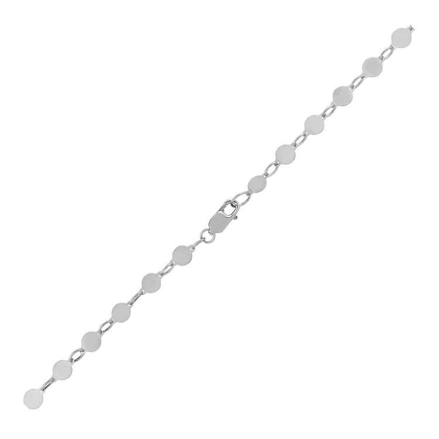 14k White Gold Bracelet with Polished Circles-0