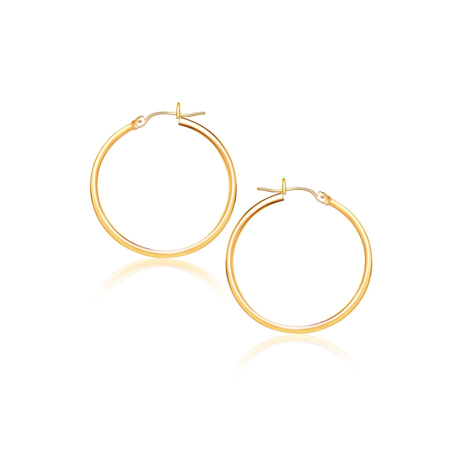 14k Yellow Gold Polished Hoop Earrings (40 mm)-0