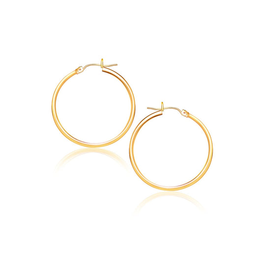 14k Yellow Gold Polished Hoop Earrings (40 mm)-0