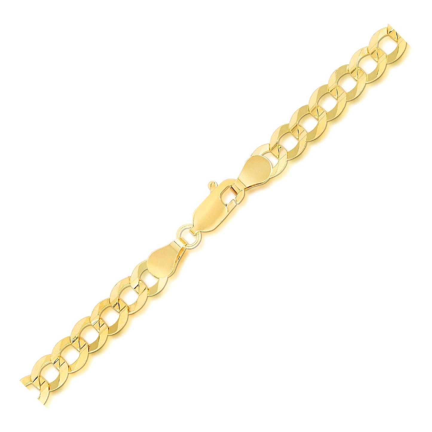 5.7mm 14k Yellow Gold Solid Curb Bracelet-1