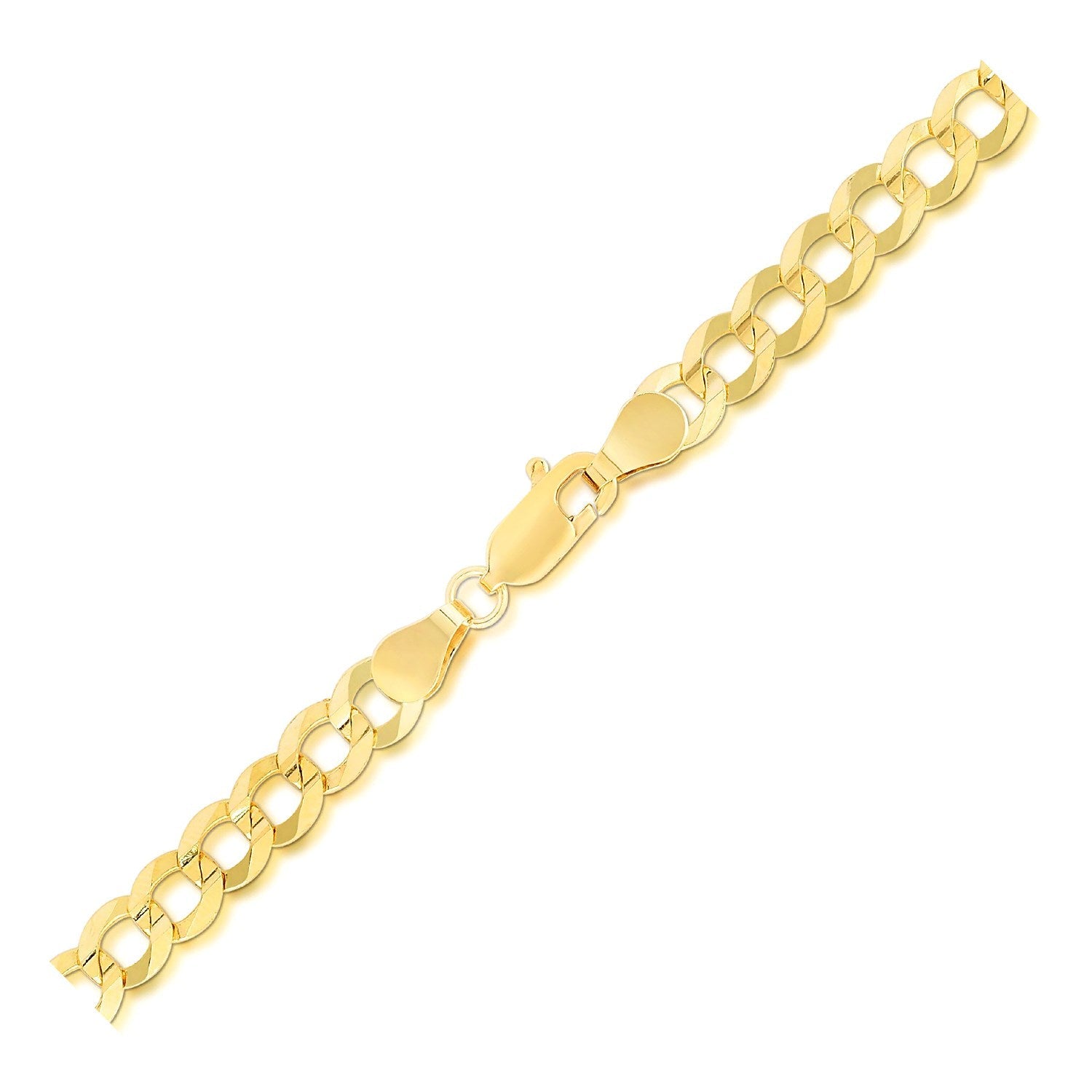 5.7mm 14k Yellow Gold Solid Curb Bracelet-1