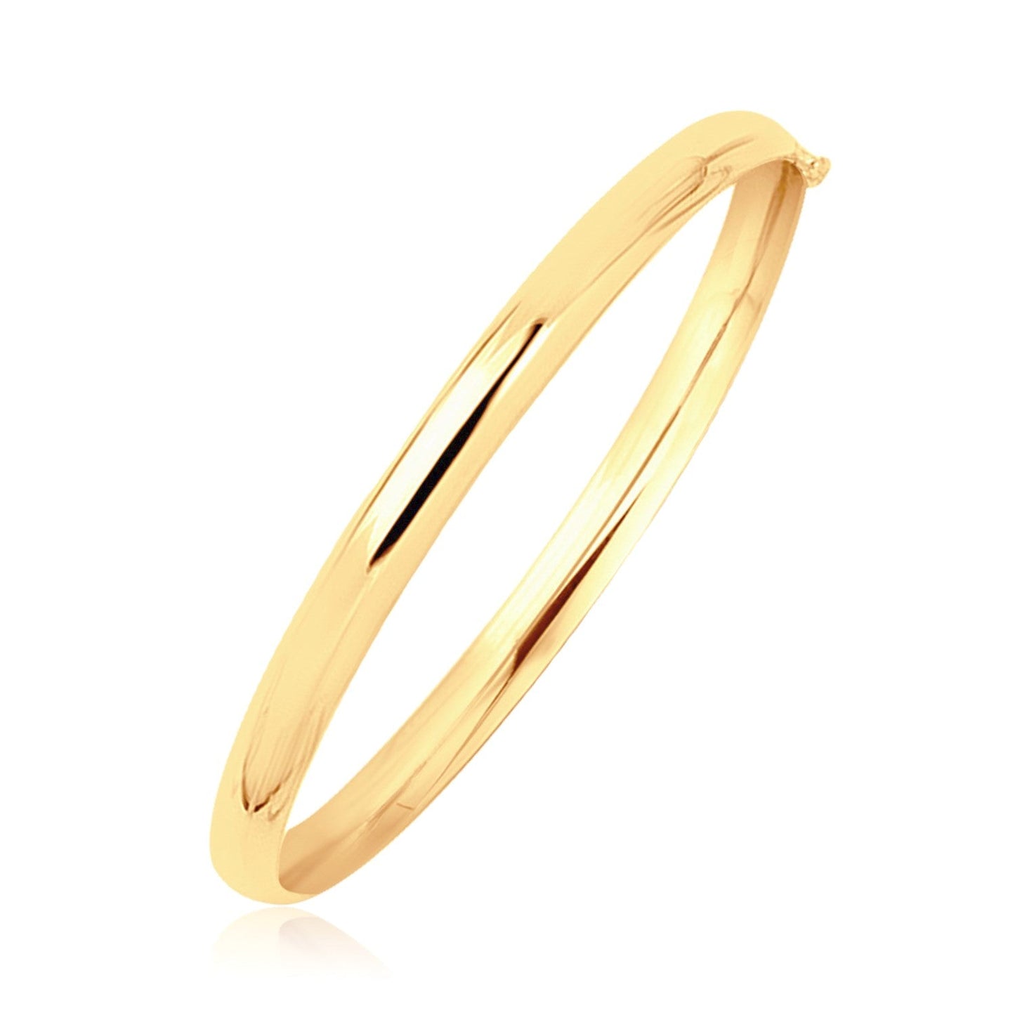 14k Yellow Gold Dome Design Polished Children's Bangle-0