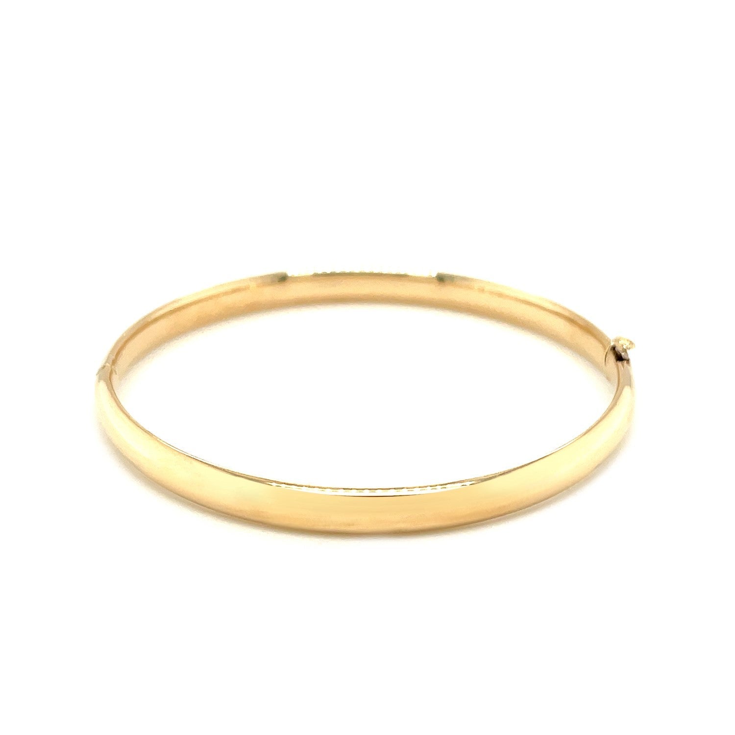 14k Yellow Gold Dome Design Polished Children's Bangle-1