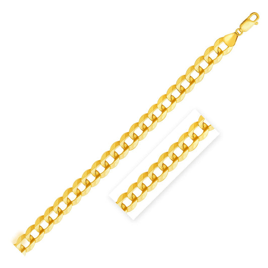 14k Yellow Gold Solid Curb Bracelet 11.23mm-0