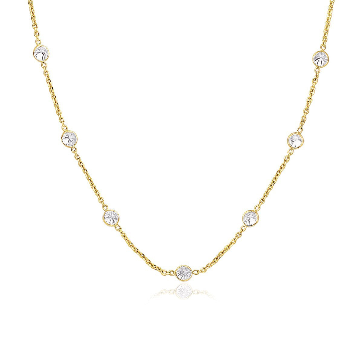 14k Yellow Gold CZ By the Yard Long Links-0