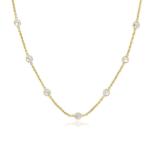 14k Yellow Gold CZ By the Yard Long Links-0