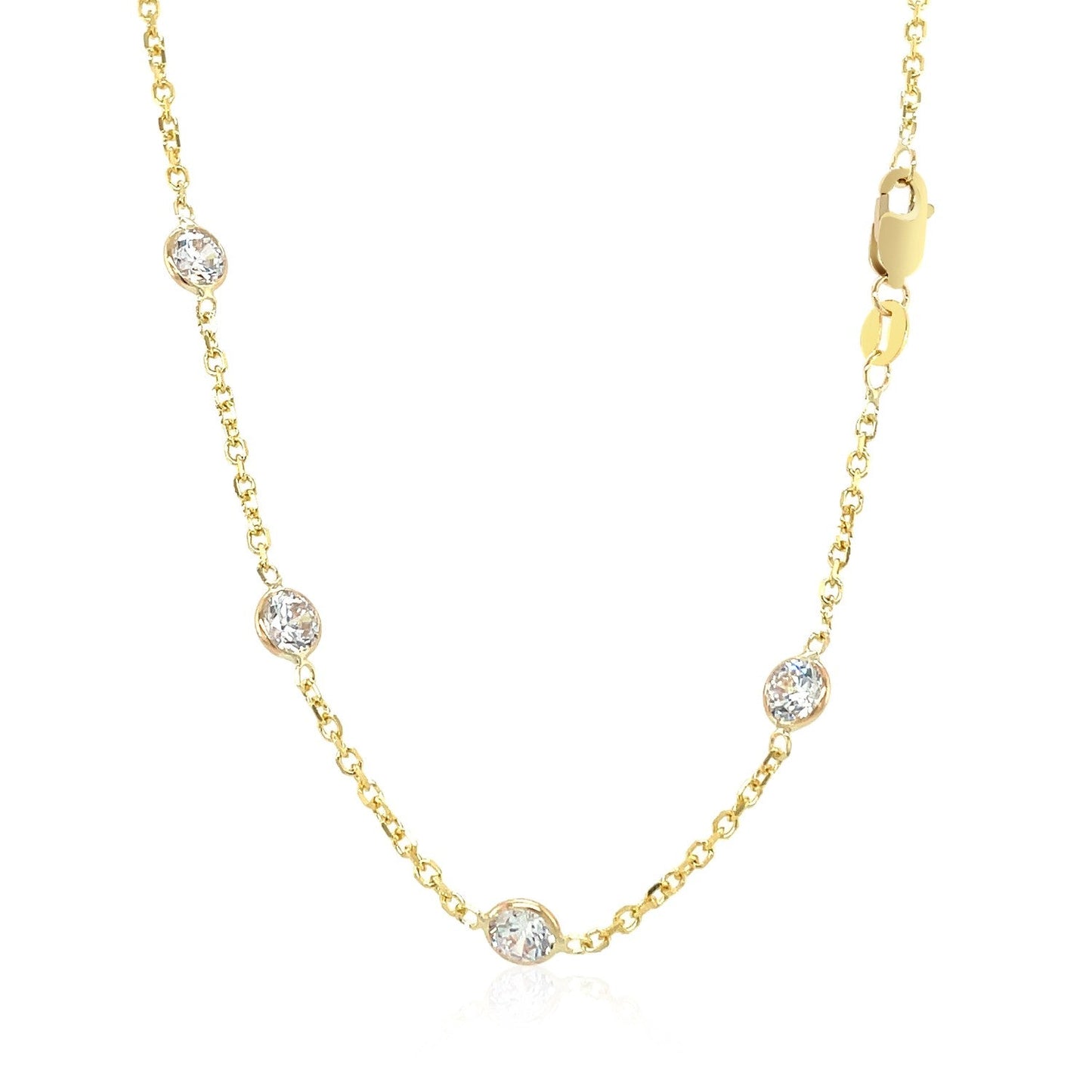 14k Yellow Gold CZ By the Yard Long Links-2
