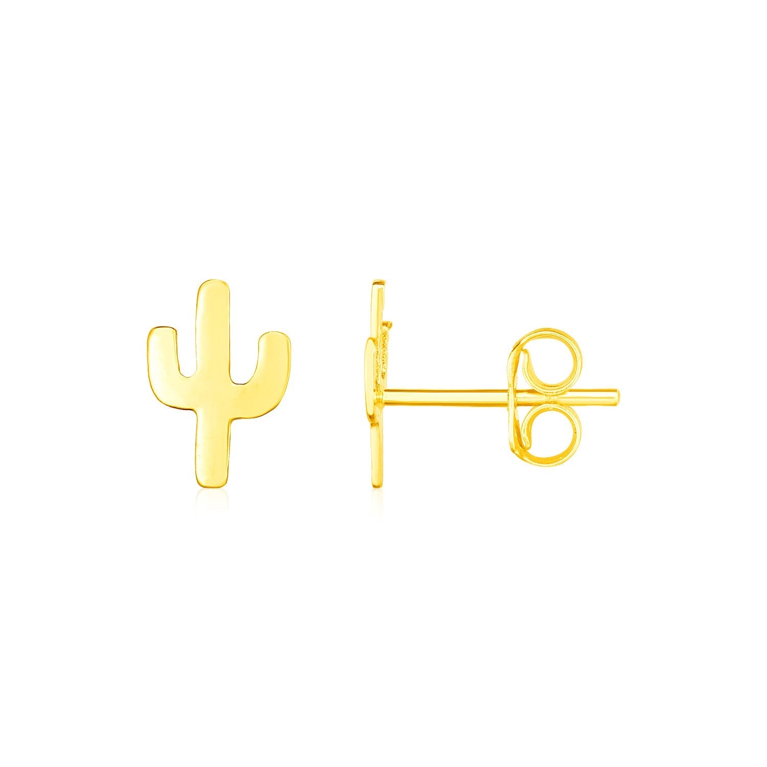 14K Yellow Gold Petite Cactus Earrings-0