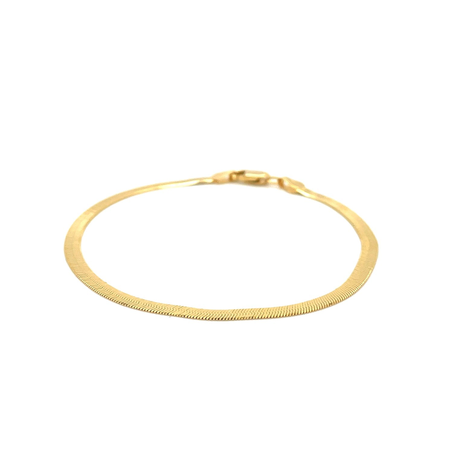 3.0mm 14k Yellow Gold Super Flex Herringbone Bracelet-1