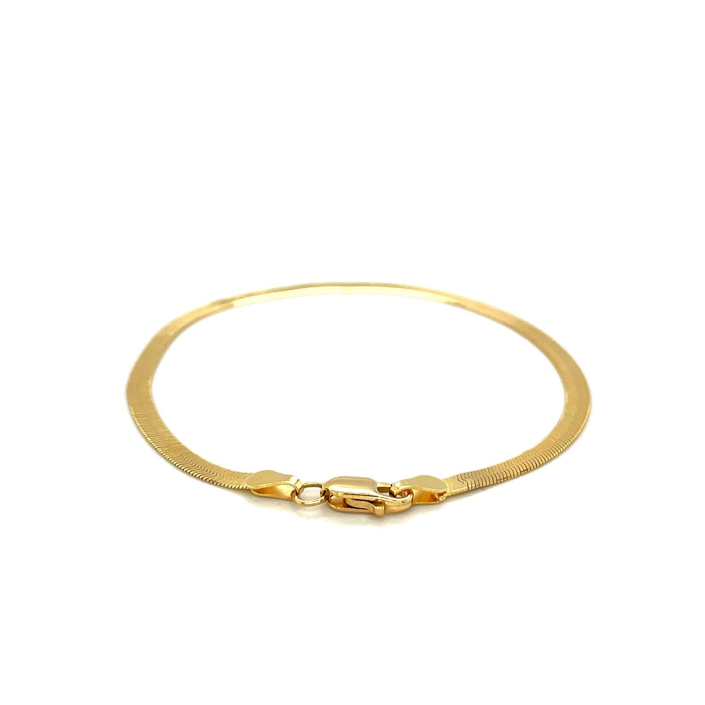 3.0mm 14k Yellow Gold Super Flex Herringbone Bracelet-2