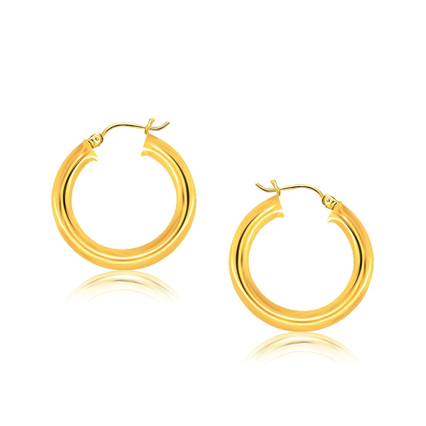 14k Yellow Gold Polished Hoop Earrings (30 mm)-0