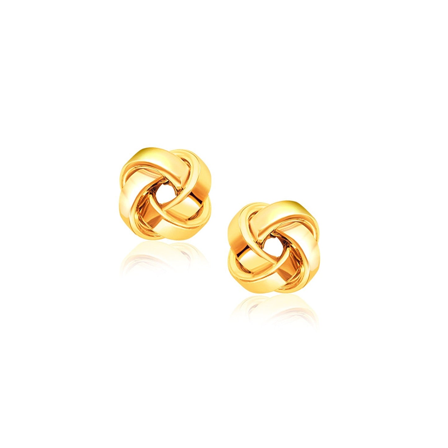 14k Yellow Gold Classic Love Knot Stud Earrings-0
