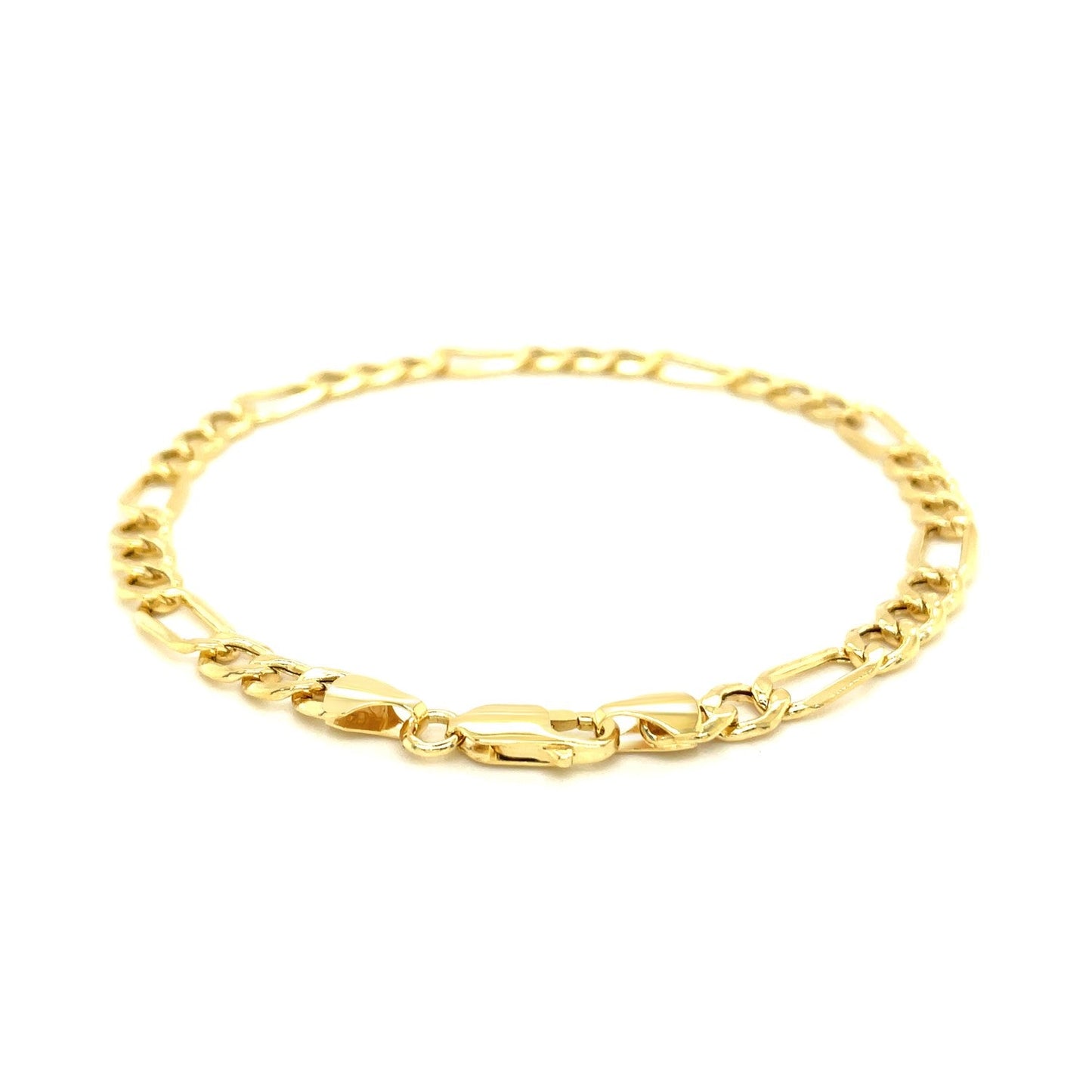 5.4mm 14k Yellow Gold Lite Figaro Bracelet-1