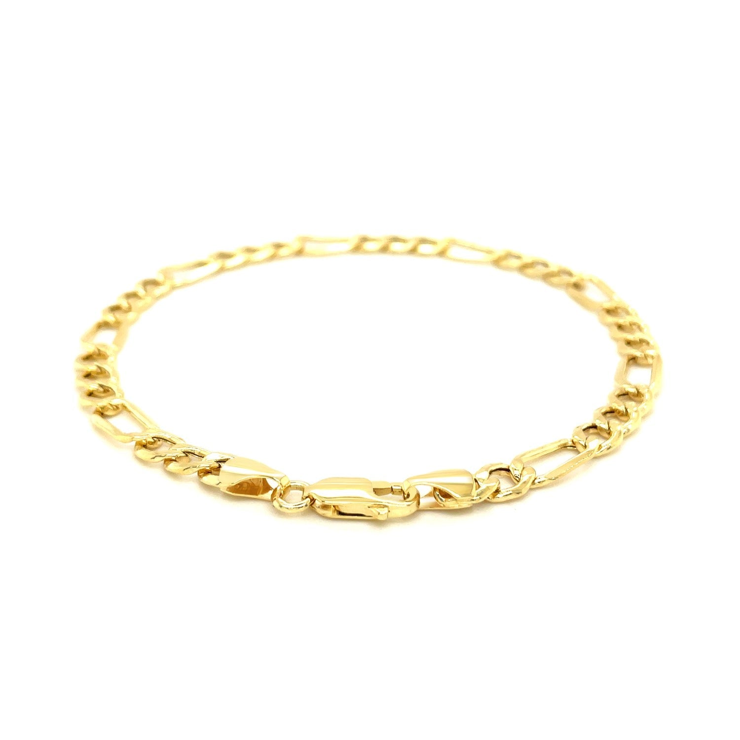 5.4mm 14k Yellow Gold Lite Figaro Bracelet-1