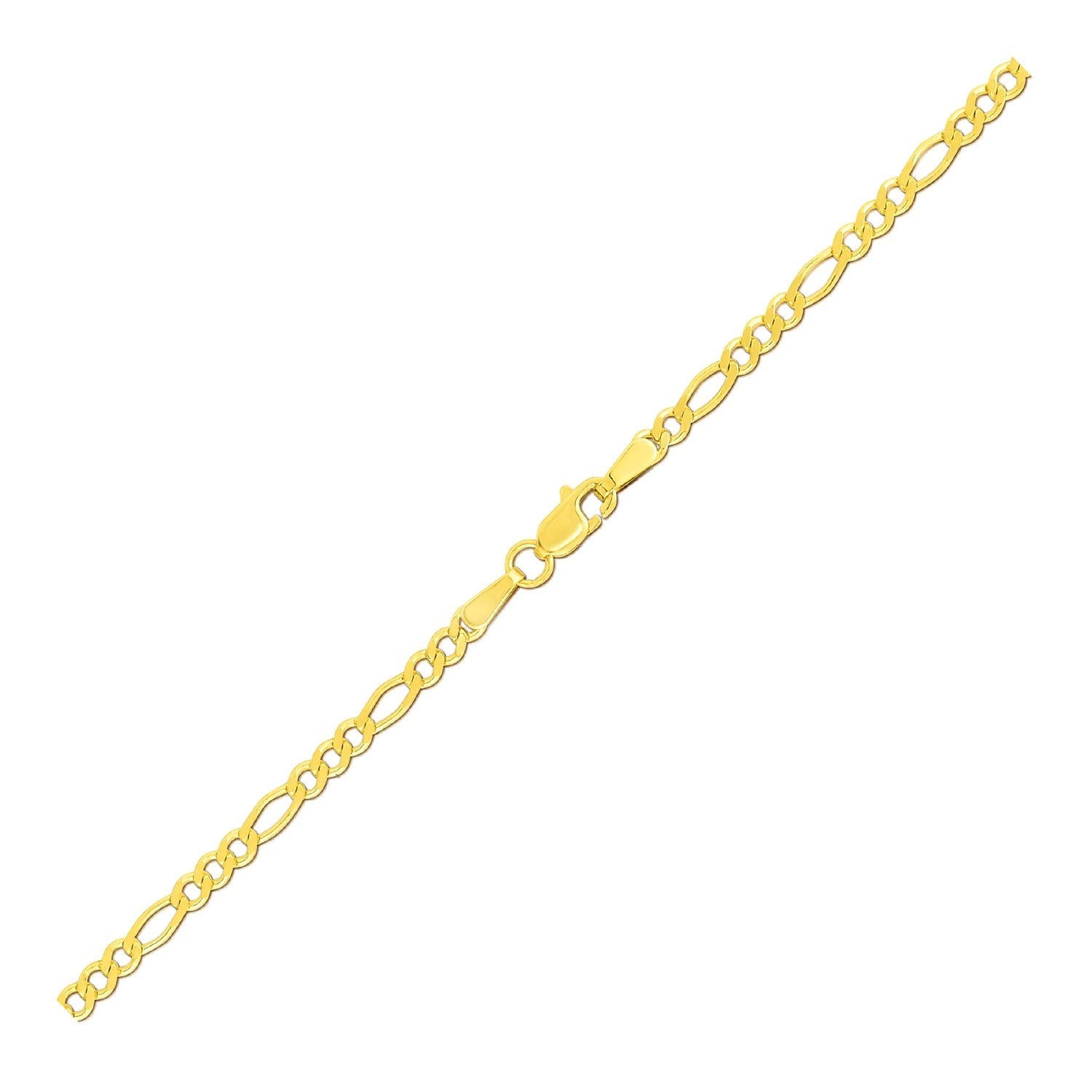 2.8mm 14k Yellow Gold Solid Figaro Bracelet-1