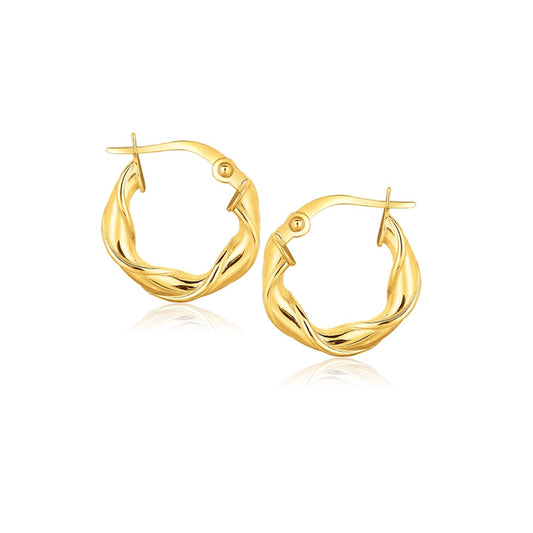 14k Yellow Gold Hoop Earrings (5/8 inch)-0