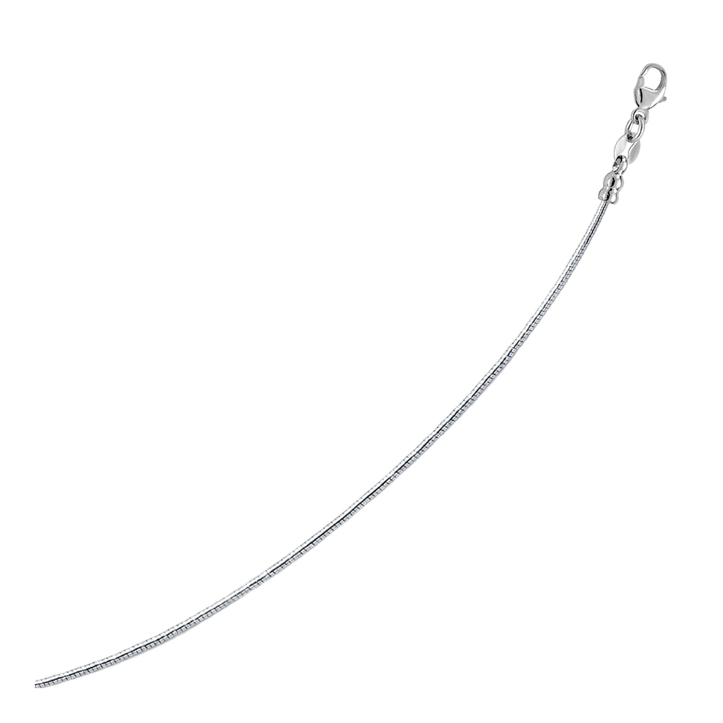 14k White Gold Necklace in a Round Omega Chain Style-1
