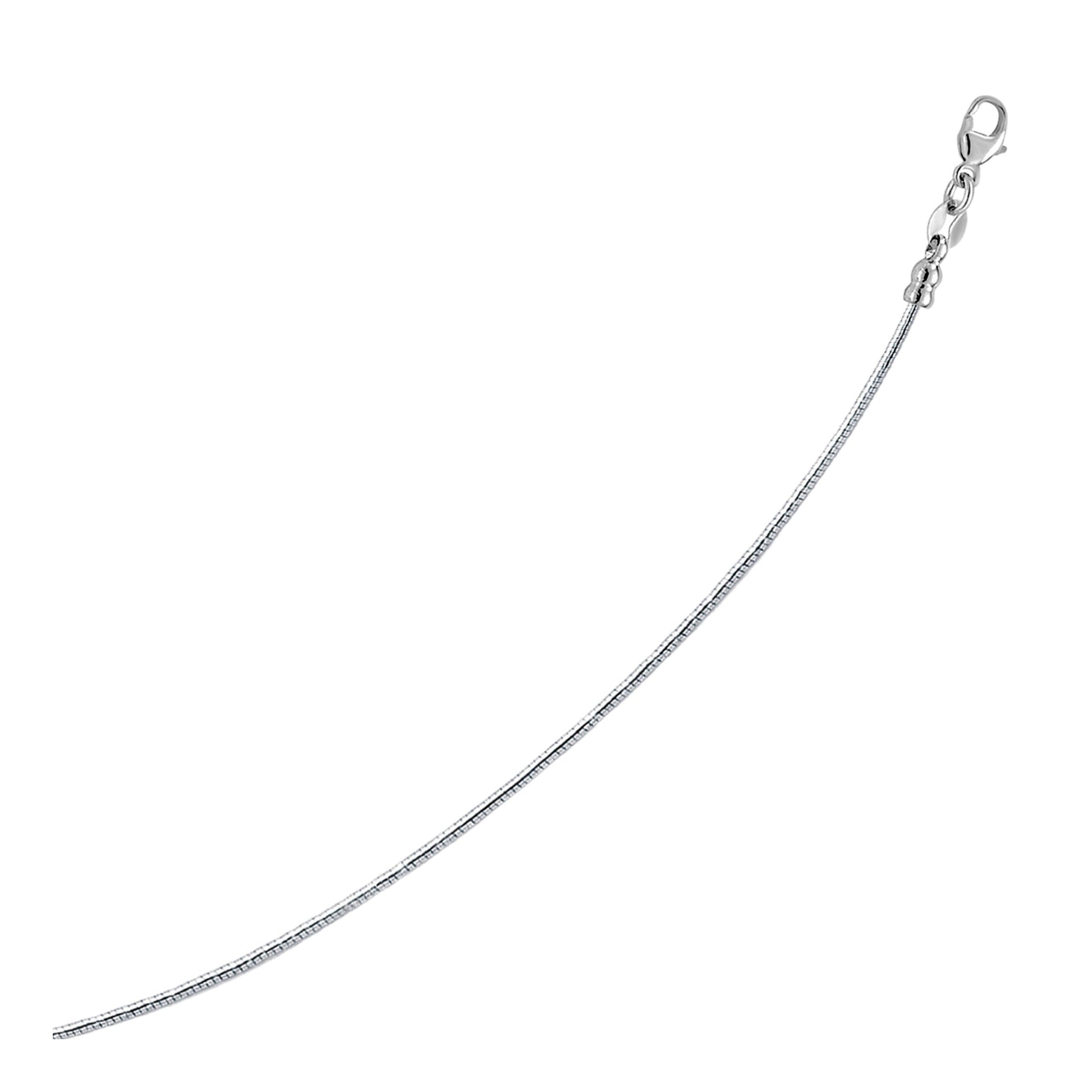 14k White Gold Necklace in a Round Omega Chain Style-1