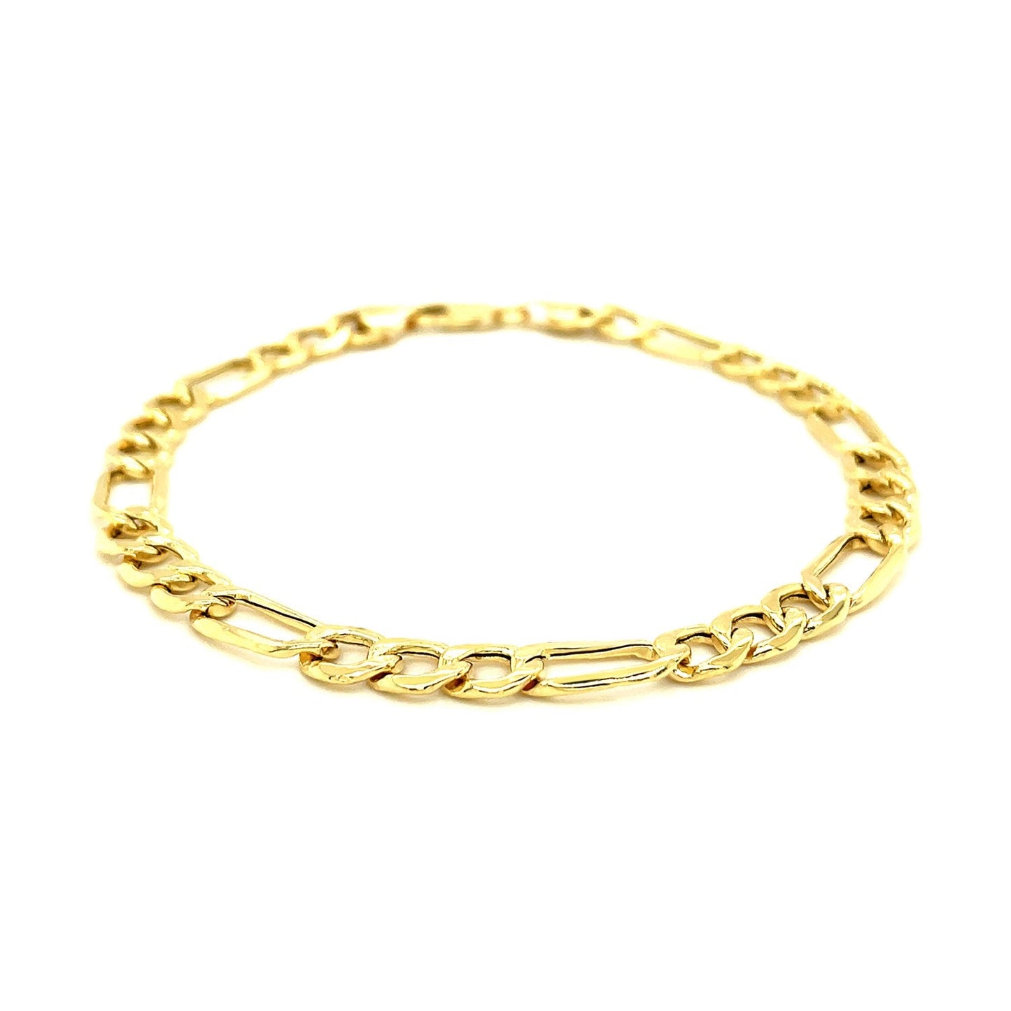 6.5mm 14k Yellow Gold Lite Figaro Bracelet-1