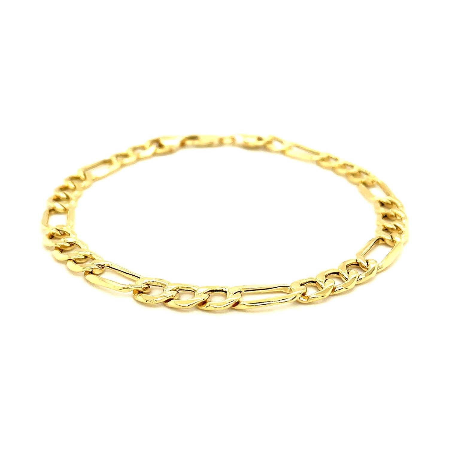 6.5mm 14k Yellow Gold Lite Figaro Bracelet-1