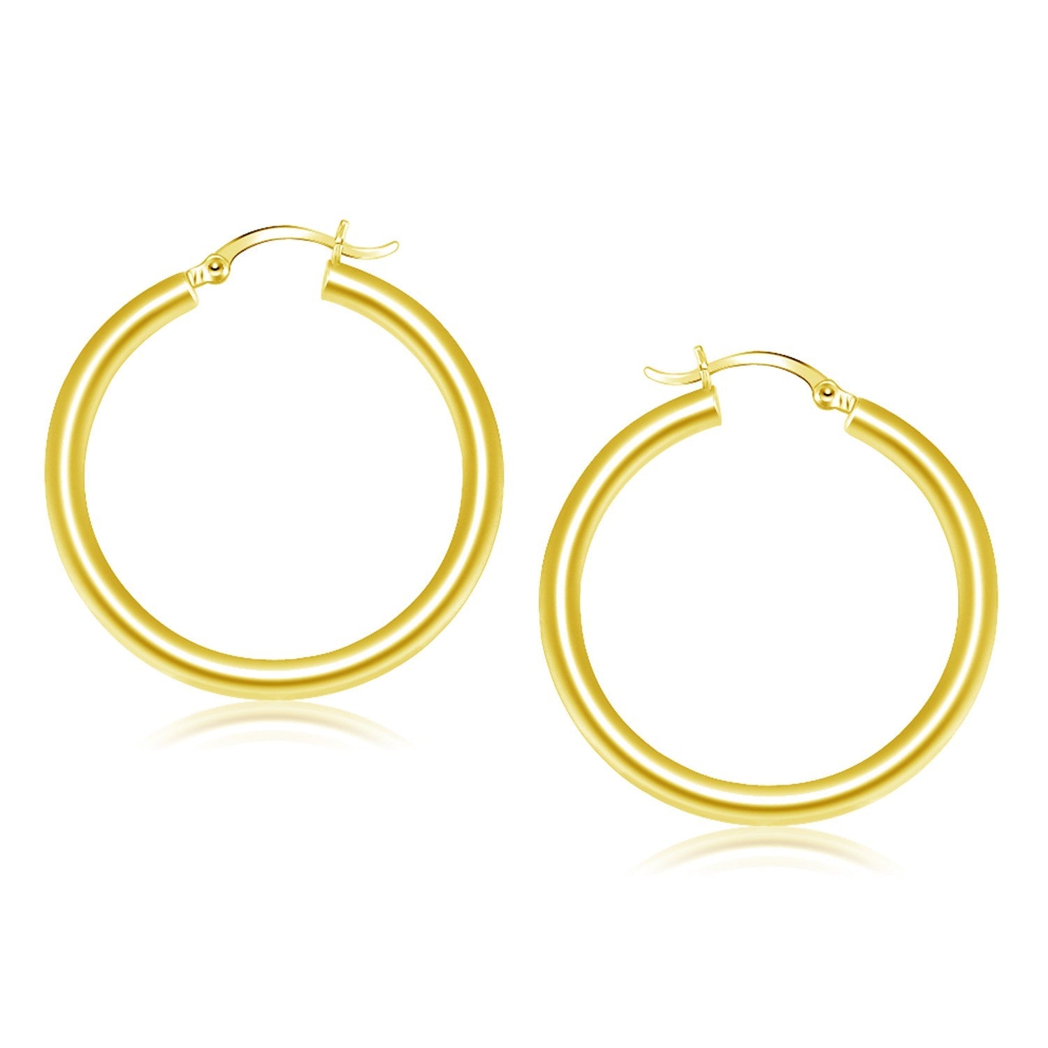 14k Yellow Gold Polished Hoop Earrings (40 mm)-0