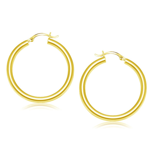 14k Yellow Gold Polished Hoop Earrings (40 mm)-0