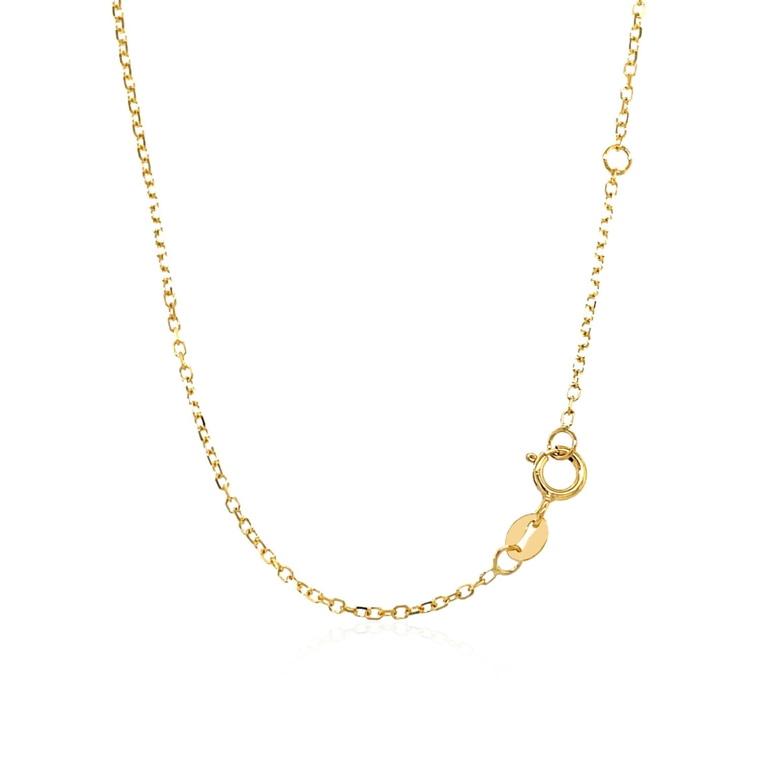 14k Yellow Gold 17 inch Necklace with Round Blue Topaz-2