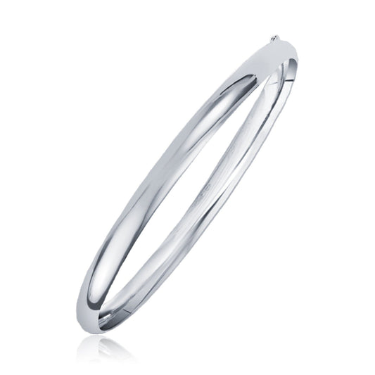 Classic Bangle in 14k White Gold (6.0mm)-0